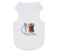 Azeeda 'Needle & Thread' Pet T-Shirt - White, L (PT00199263)