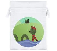 Azeeda 'Nessie Loch Ness Monster' Satin Gift Bag - 18cm (SB00101330) | Drawstring Gift Pouch for Wedding Favours, Jewellery and Parties