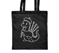 Azeeda 'Nessie Playing Bagpipes' Classic Black Tote Shopper Bag (ZB00028438)
