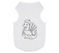 Azeeda 'Nessie Playing Bagpipes' Pet Dog/Cat T-Shirt, L (PT00169031)