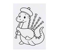 Azeeda 'Nessie Playing Bagpipes' Temporary Tattoo - Water Resistant, Skin-Safe, Non-Toxic Transfer (TO00092989)