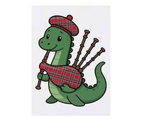 Azeeda 'Nessie Playing Bagpipes' Temporary Tattoo - Water Resistant, Skin-Safe, Non-Toxic Transfer (TO00092995)
