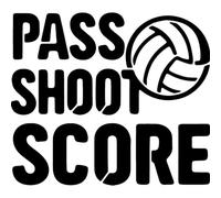 Azeeda 'Netball Pass Shoot Score' Reusable Stencil - Durable Decorative Template for Painting and Spraying on Walls, Tiles, Wood, Fabric & Craft Projects - S (A6) (WS00070729)