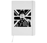 Azeeda 'Never Give Up- Churchill' Ruled Notebook - White, A5 (NB00092985)