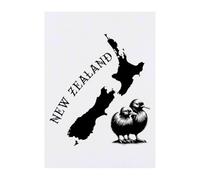 Azeeda 'New Zealand Map' Temporary Tattoo - A6 (TO00103321) | Water Resistant Skin Safe Transfer for Parties, Costumes and Gifts