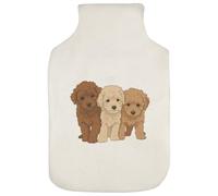 Azeeda 'Nice Poodles Puppies' Hot Water Bottle Cover (HW00047715)