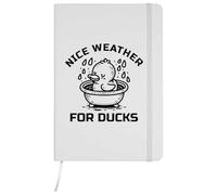 Azeeda 'Nice Weather For Ducks' Ruled Notebook - White, A5 (NB00086858)