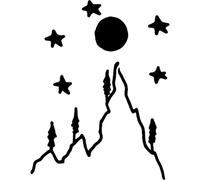 Azeeda 'Night Sky Over Mountain' Reusable Stencil - Durable Decorative Template for Painting and Spraying on Walls, Tiles, Wood, Fabric & Craft Projects - XXL (A2) (WS00072232)