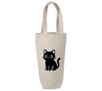 Azeeda 'No Thoughts Cute Cat' Wine Bottle Bag - Natural (BL00052302)