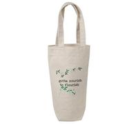 Azeeda 'Nourish To Flourish' Cotton Wine Bottle Gift/Travel Bag (BL00044705)