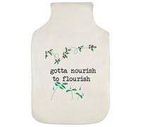Azeeda 'Nourish to Flourish' Hot Water Bottle Cover (HW00044638)