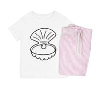 Azeeda 'Ocean Pearl' Kids Cotton Pyjama Set - Comfortable Children's Nightwear, Sleepwear and Loungewear - Unisex for Boys and Girls - Pink, 9-10 Years (KP00244561)