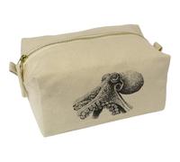 Azeeda 'Octopus Portrait' Canvas Wash Bag/Makeup Case (CS00052577)