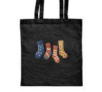 Azeeda 'Odd Sock Collection' Shopping Tote Bag - Black (ZB00036178)