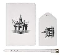 Azeeda 'Offshore Oil Rig' Passport Cover & Luggage Tag Travel Set (PA00035111)