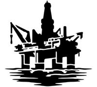 Azeeda 'Offshore Oil Rig' Reusable Stencil - Durable Decorative Template for Painting and Spraying on Walls, Tiles, Wood, Fabric & Craft Projects - L (A4) (WS00060501)