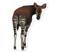 Azeeda 'Okapi Looking Back' White Premium Vinyl Decal Sticker - Waterproof, Durable & Easy to Apply - Ideal for Car Bumpers, Windows, Bins and More - Medium (100mm) (DW00112321)