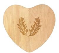 Azeeda 'Olive Branches' Wooden Heart Shaped Chopping/Cutting Board (WB00098183)