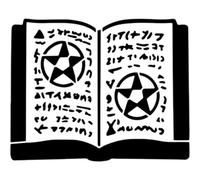 Azeeda 'Open Ancient Spell Book with Mystic Symbols' Stencil/Template (WS00063464)