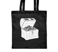 Azeeda 'Open Pirate Treasure Chest Full Of Gold' Classic Black Tote Shopper Bag (ZB00028339)