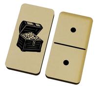 Azeeda 'Open Pirate Treasure Chest Full Of Gold' Domino Set & Box (DM00052599)