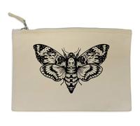 Azeeda 'Open Winged Moth' Canvas Zip Clutch Bag (CL00055075)