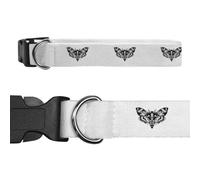 Azeeda 'Open Winged Moth' Dog Collar - White, L (PR00086408)