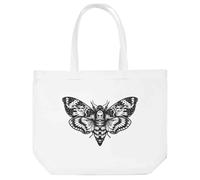 Azeeda 'Open Winged Moth' Shopping Tote Bag - White (BG00093697)