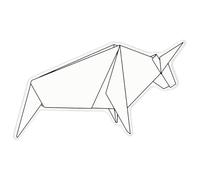 Azeeda 'Origami Bull' Clear Premium Vinyl Decal Stickers - Waterproof, Durable & Easy to Apply - for Car Bumpers, Windows, Bins & More - XXL (720mm) (DC00160440)