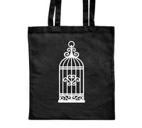 Azeeda 'Ornate Birdcage' Classic Black Tote Shopper Bag (ZB00027736)
