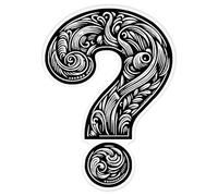 Azeeda 'Ornate Question Mark' Clear Premium Vinyl Decal Stickers - Waterproof, Durable & Easy to Apply - for Car Bumpers, Windows, Bins & More - XL (460mm) (DC00175617)