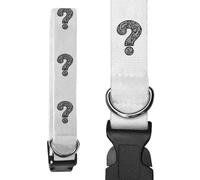 Azeeda 'Ornate Question Mark' Dog Collar - White, S (PR00085123)
