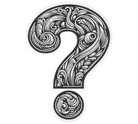 Azeeda 'Ornate Question Mark' White Premium Vinyl Decal Sticker - Waterproof, Durable & Easy to Apply - for Car Bumpers, Windows, Bins & More - XXL (720mm) (DW00207885)