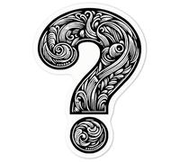 Azeeda 'Ornate Question Mark' White Premium Vinyl Decal Sticker - Waterproof, Durable & Easy to Apply - for Car Bumpers, Windows, Bins & More - Medium (100mm) (DW00207882)