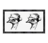 Azeeda 'Ostrich Wearing Santa Hat' Pet Feeding Mat (PM00034375)