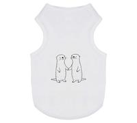 Azeeda 'Otter Couple Holding Hands' Pet Dog/Cat T-Shirt, L (PT00167799)