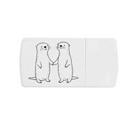 Azeeda 'Otter Couple Holding Hands' Pill Box with Tablet Splitter (PI00038350)