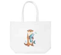 Azeeda 'Otter Grabbing a Fish' Tote Shopping Bag For Life (BG00089391)