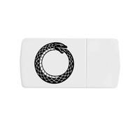 Azeeda 'Ouroboros Serpent Symbol of Endless Eternity' Pill Box with Tablet Splitter (PI00038561)