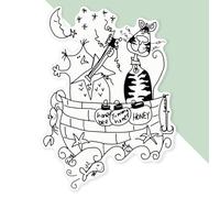 Azeeda 'Owl and Pussy Cat' Premium Vinyl Decal Sticker - Waterproof, Durable & Easy to Apply - Ideal for Cars, Windows, Bins and More - 720mm (XXL) (DW00153048)