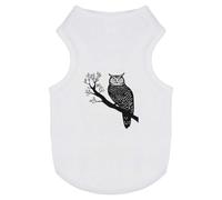 Azeeda 'Owl Sitting on Branch' Pet Dog/Cat T-Shirt, M (PT00159246)
