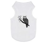 Azeeda 'Owl Sitting on Branch' Pet Dog/Cat T-Shirt, S (PT00159245)