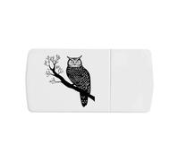 Azeeda 'Owl Sitting on Branch' Pill Box with Tablet Splitter (PI00036212)
