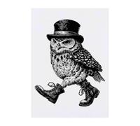 Azeeda 'Owl Walking In Boots' Temporary Tattoo - A6 (TO00103287)