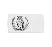 Azeeda 'Owl with Laurel Wreath' Pill Box with Tablet Splitter (PI00043615)