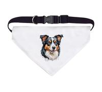 Azeeda 'Painted Border Collie' Pet Bandana - White, L (PD00083694)