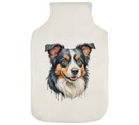Azeeda 'Painted Style Border Collie' Hot Water Bottle Cover (HW00050638)