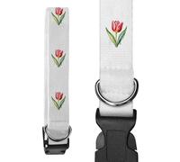 Azeeda 'Painted Style Tulip' Dog Collar - White, L (PR00083612)