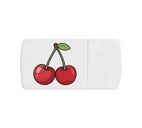 Azeeda 'Pair of Cherries' Pill Box with Tablet Splitter (PI00040925)