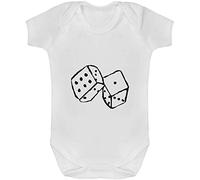 Azeeda 'Pair of Dice' Baby Grow - White, 3-6m (GR00082091)